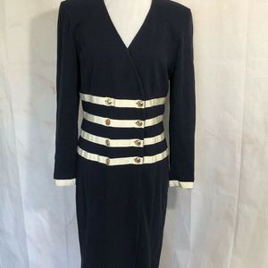 Adrienne Vittadini‎ Navy Blue Double Breasted Dress